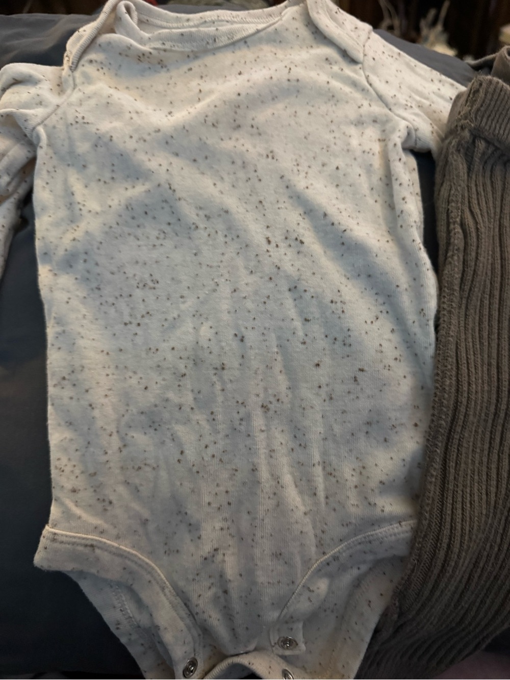 Carter's Light Blue Speckled Long-Sleeve Bodysuit